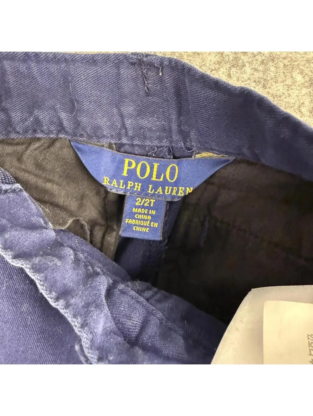 Polo Ralph Lauren Boy’s Pants Button Zip Navy Blue Size 2T Stretch 488